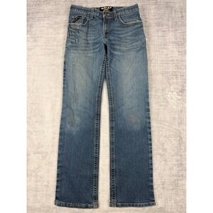 Ariat Jeans Mens 30x36 Blue Denim Pants Low Rise Bootcut Rebar Work Wear